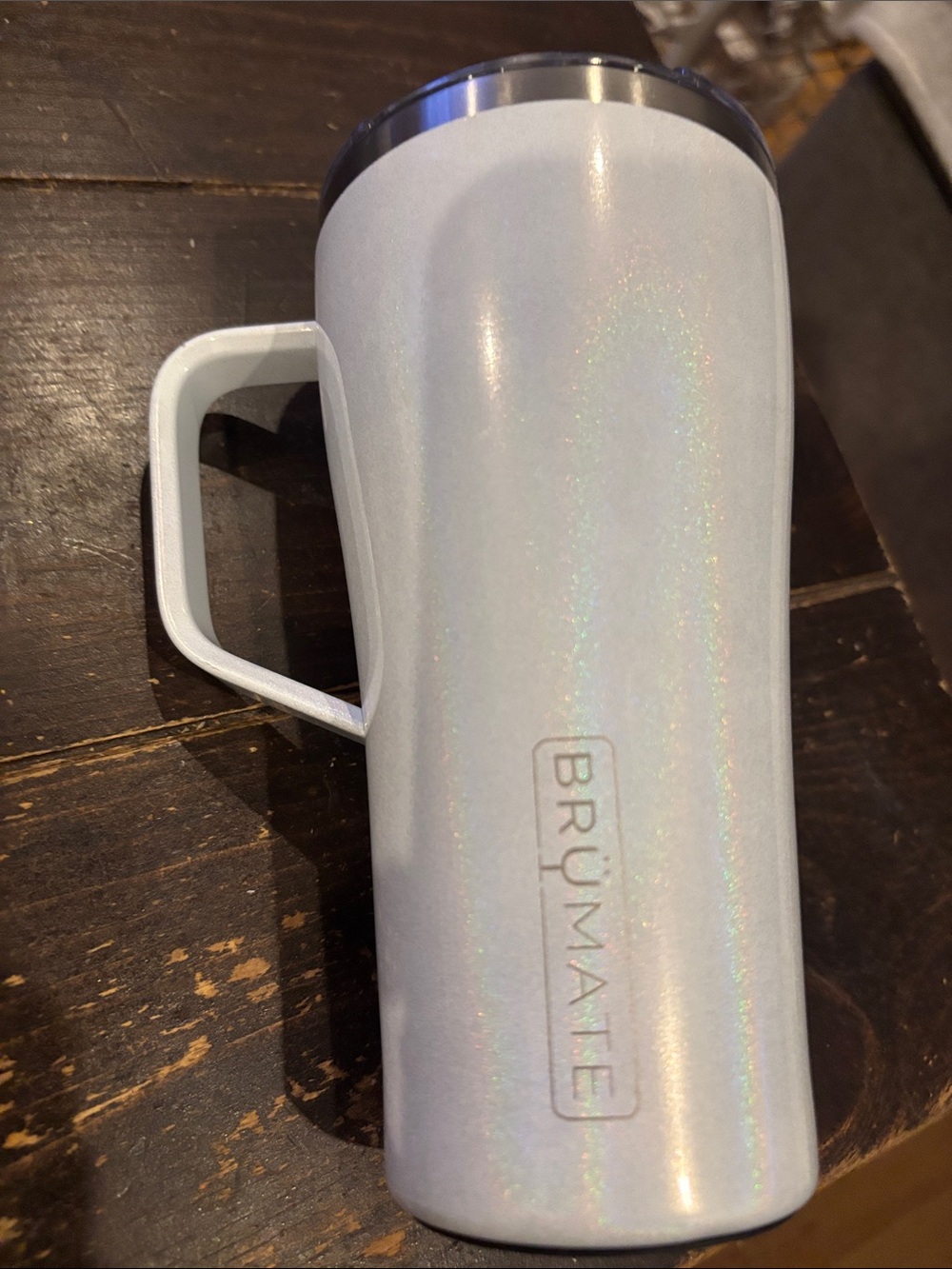 BRUMATE Toddy 22oz White Iridescent Travel Tumbler with Handle